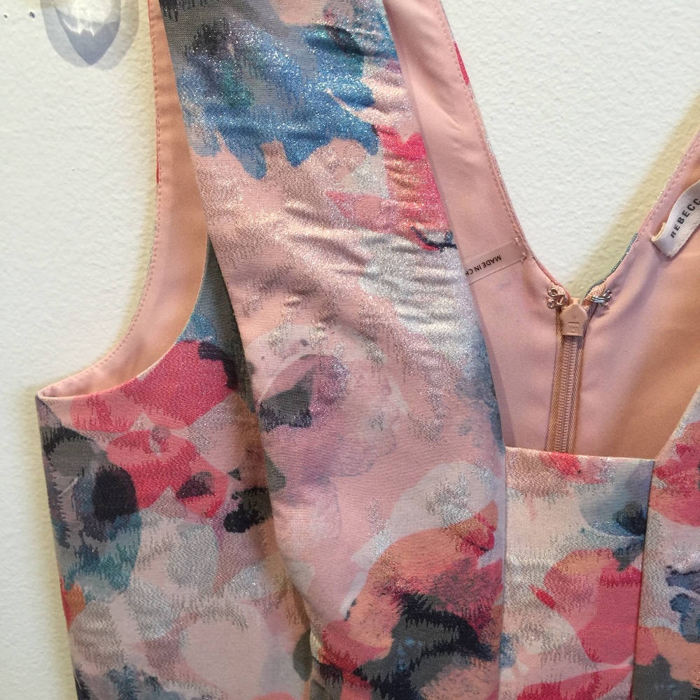 Rebecca Taylor Poppy print Brocade Fit and Flare - Picture 2 of 5